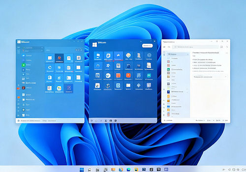 Perfectly clean and organized Windows 11 desktop with three applicationss snapped neatly into balance on the screen showing a calm and orderly layout