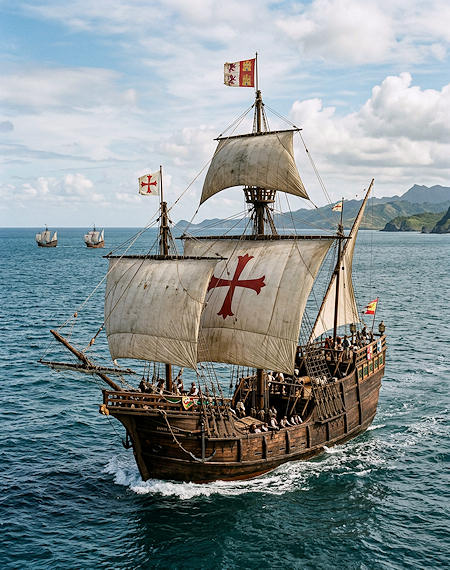 Columbus’s ship, Santa Maria – AI-generated